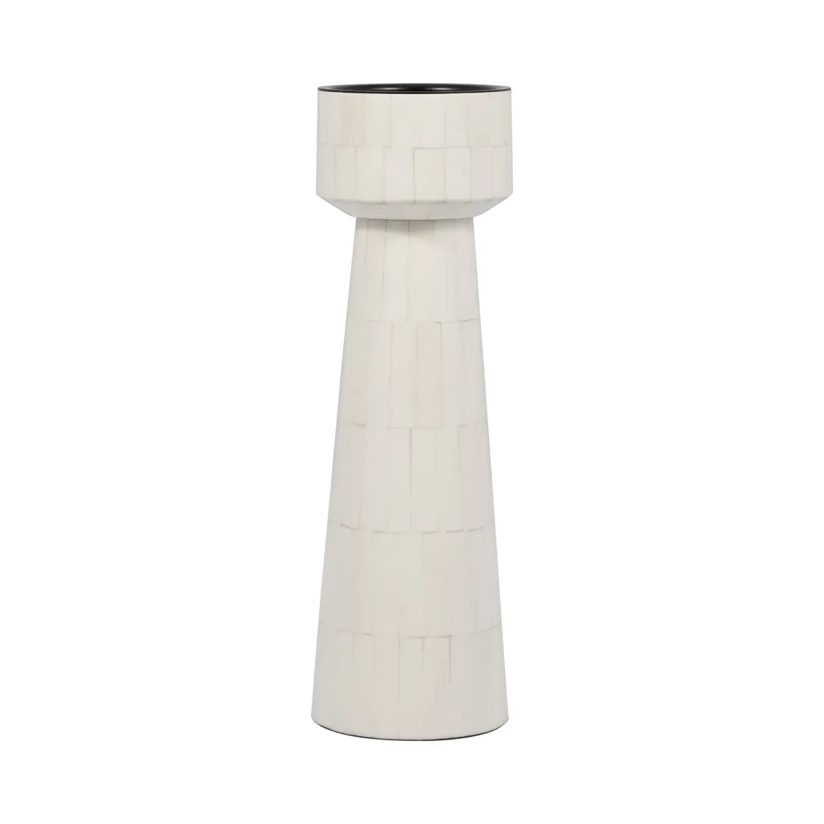 Resin, 12" Pillar Candleholder, Ivory