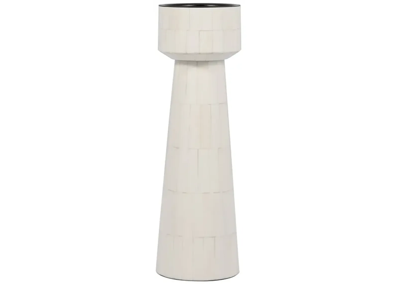 Resin, 12" Pillar Candleholder, Ivory