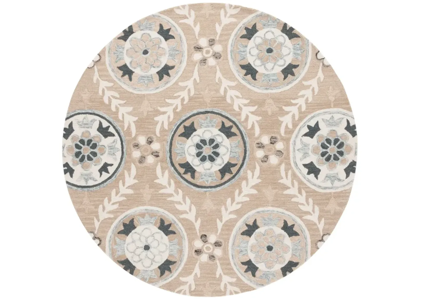 JARDIN 755 BEIGE  6' x 6' Round Round Rug