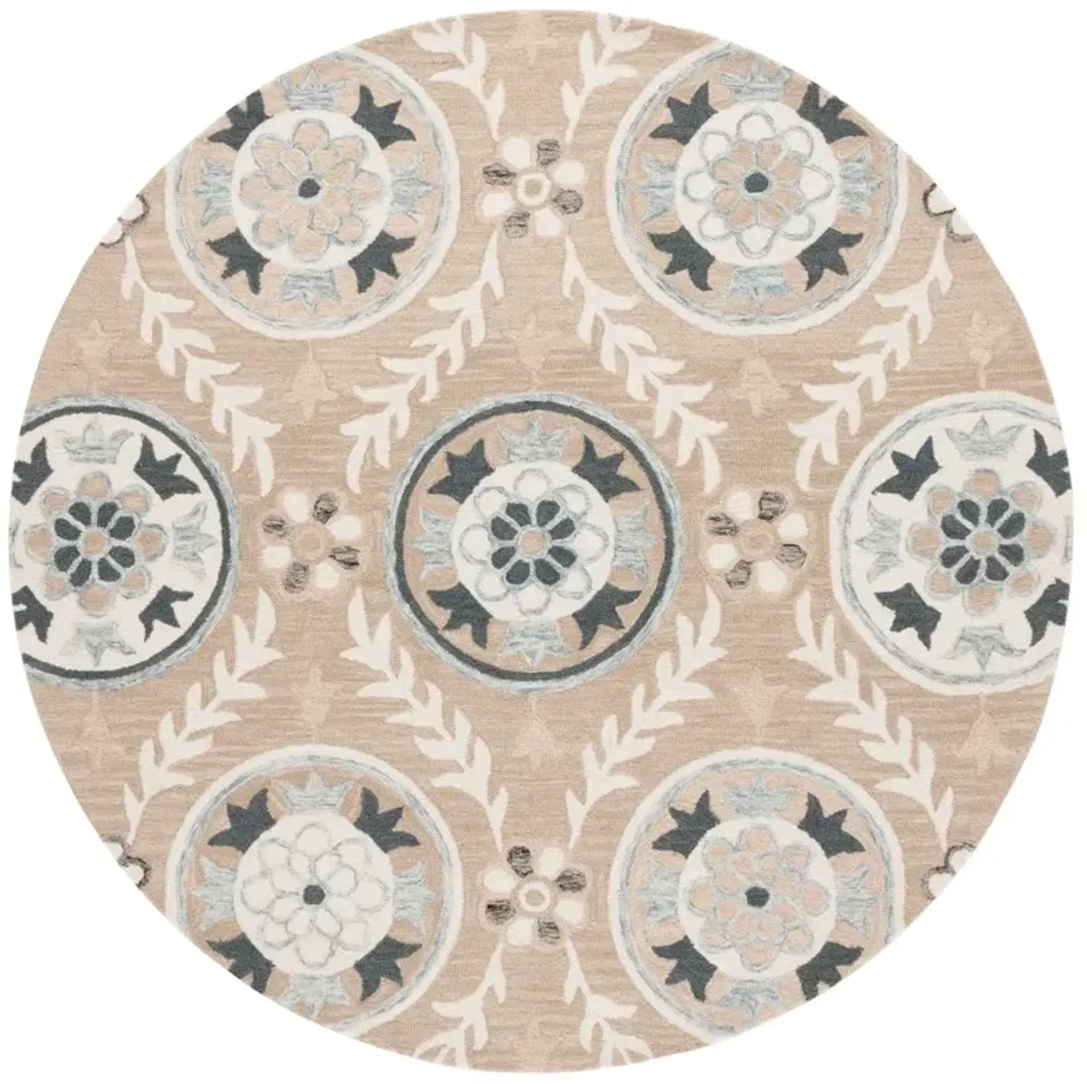 JARDIN 755 BEIGE  6' x 6' Round Round Rug