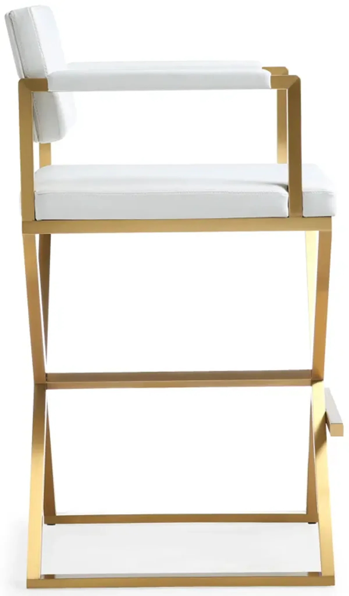 Director White Gold Steel Barstool