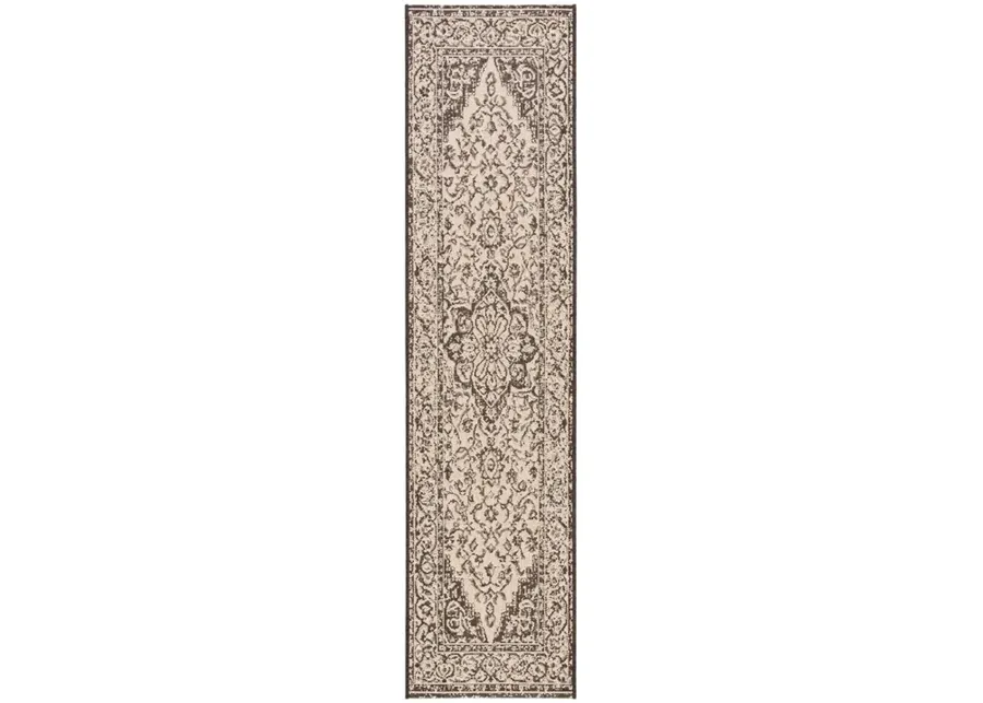 Safavieh BEACH HOUSE Collection BHS137U-28 Creme / Brown 2'-2" X 8'