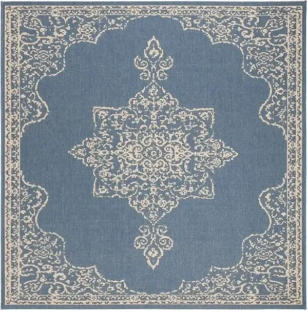 LINDEN 180 Collection LND180N-6SQ Cream / Blue 6'-7" X 6'-7" Square