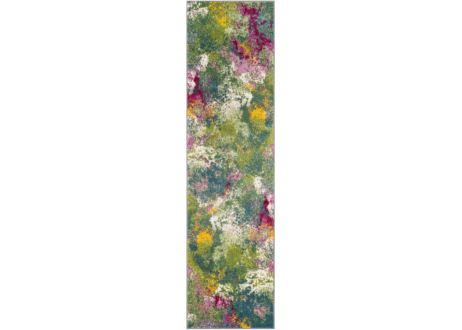 WATER COLOR 697 GREEN  2'-3' x 16' Runner Rug