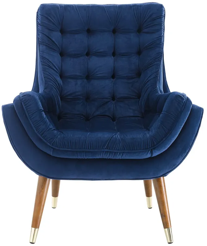 Suggest Button Tufted Performance Velvet Lounge Chair