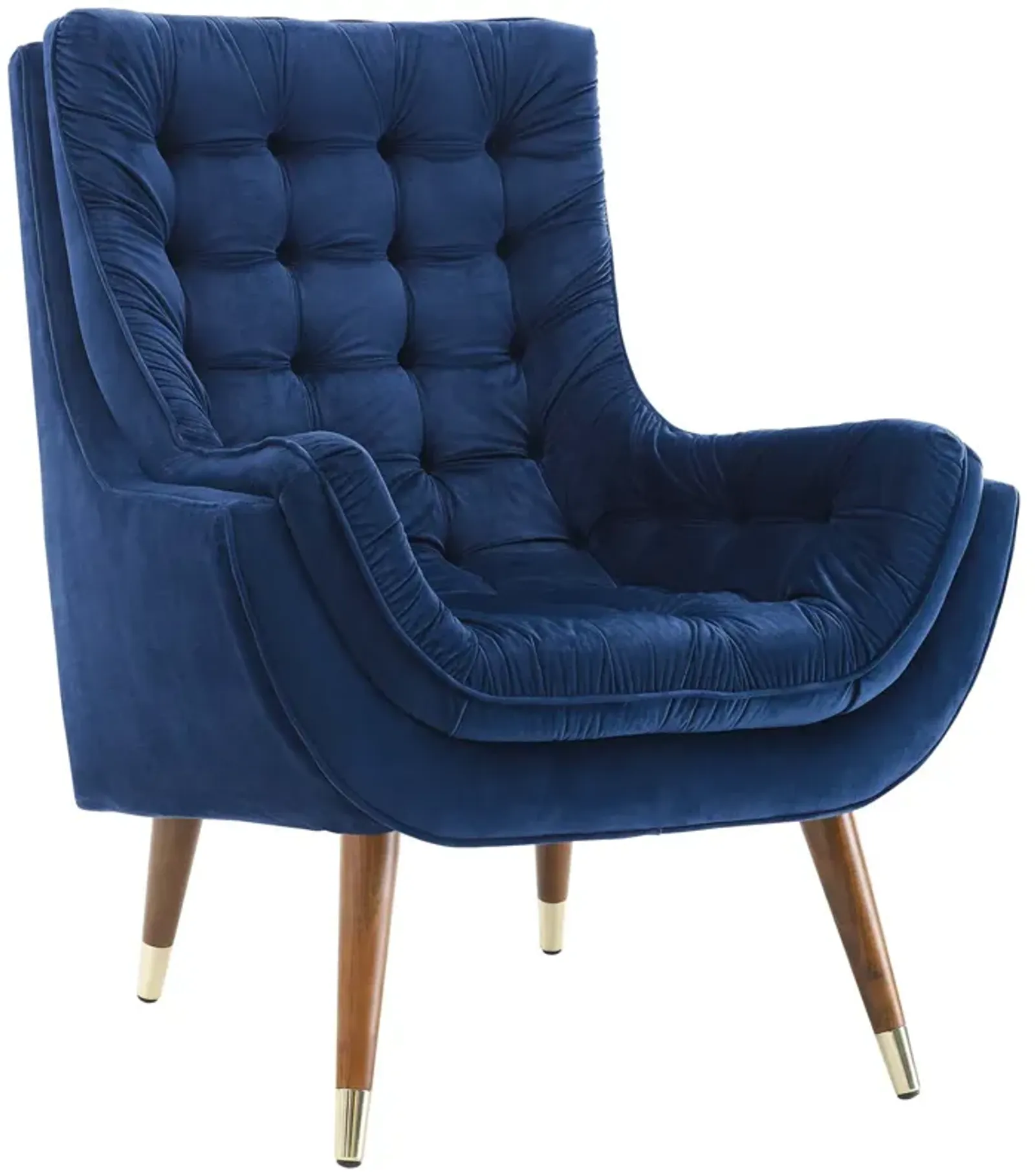 Suggest Button Tufted Performance Velvet Lounge Chair