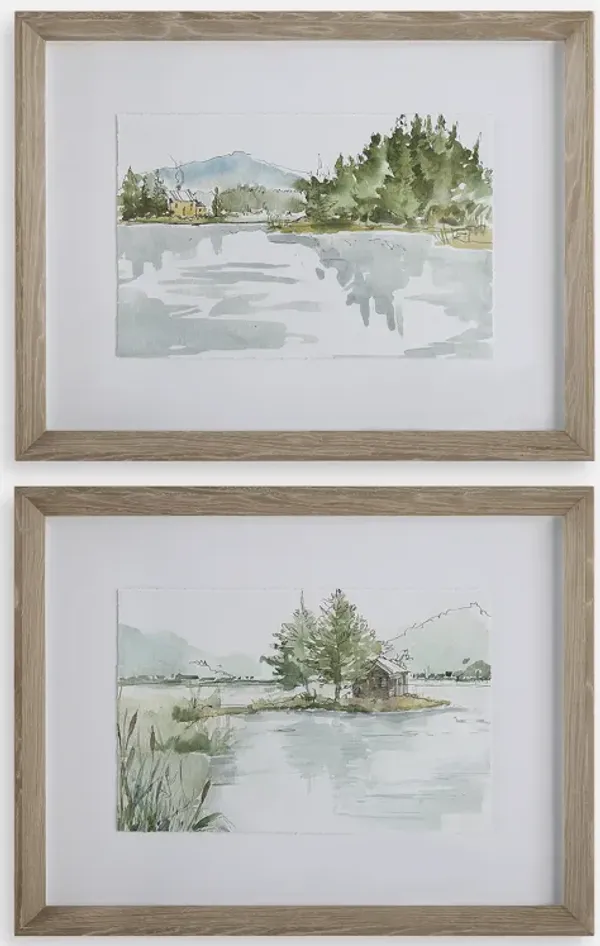 Serene Lake Framed Prints, Set/2