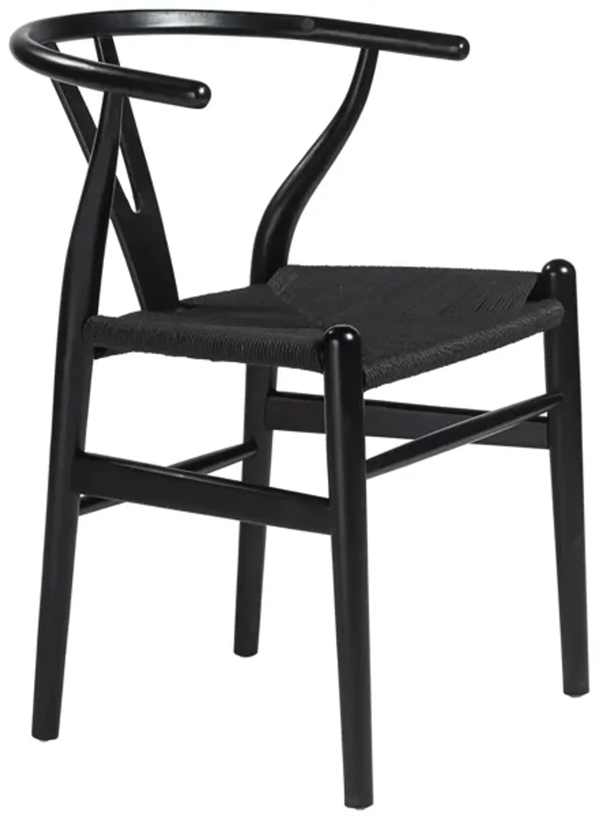 Evelina Side Chair with Black Stained Framed and Black Rush Seat - Set of 2