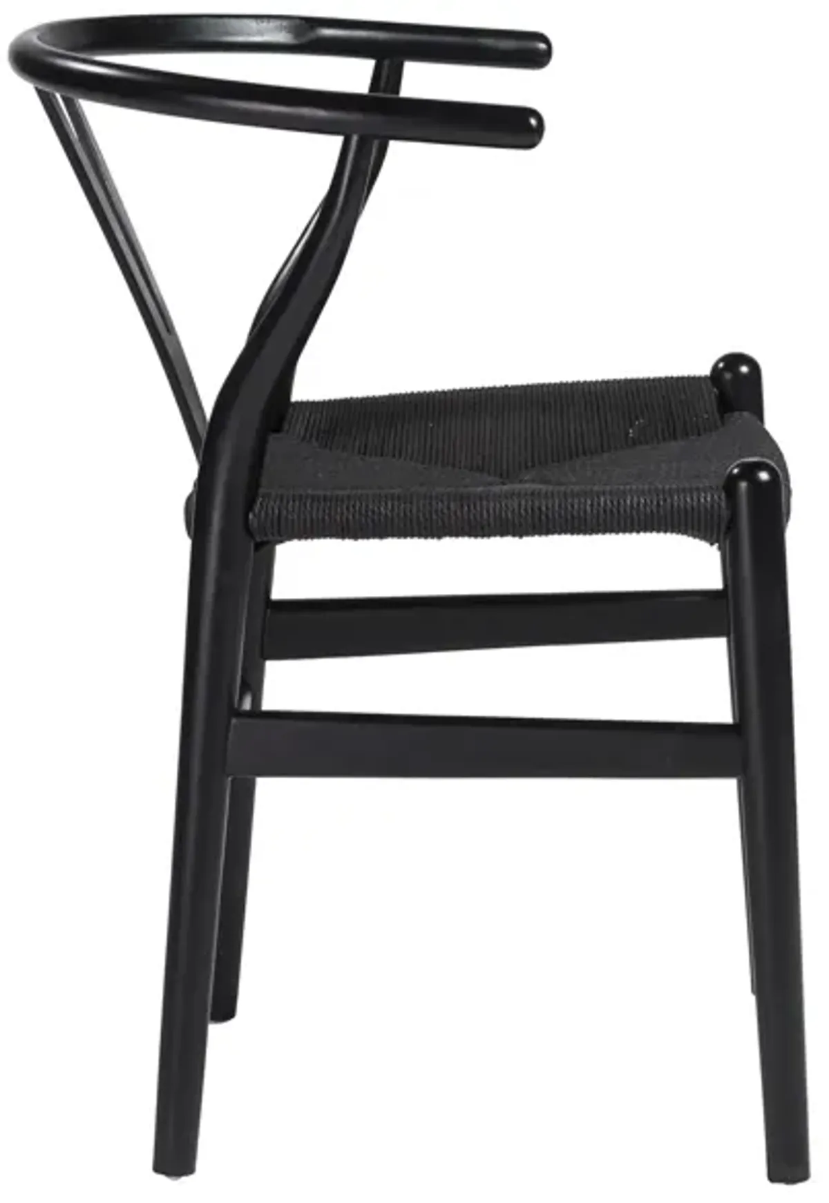 Evelina Side Chair with Black Stained Framed and Black Rush Seat - Set of 2