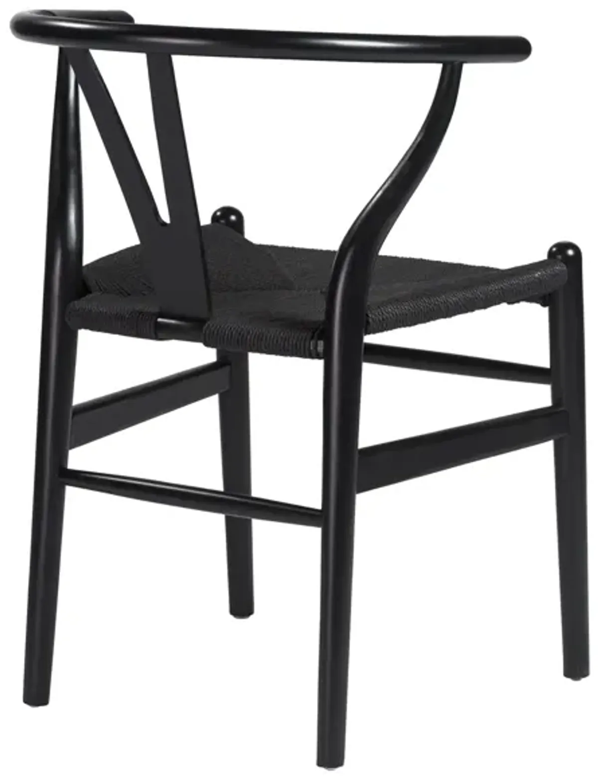 Evelina Side Chair with Black Stained Framed and Black Rush Seat - Set of 2