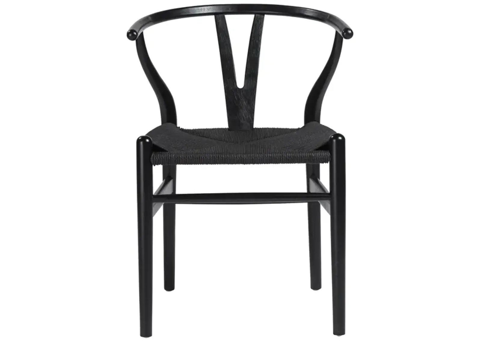 Evelina Side Chair with Black Stained Framed and Black Rush Seat - Set of 2