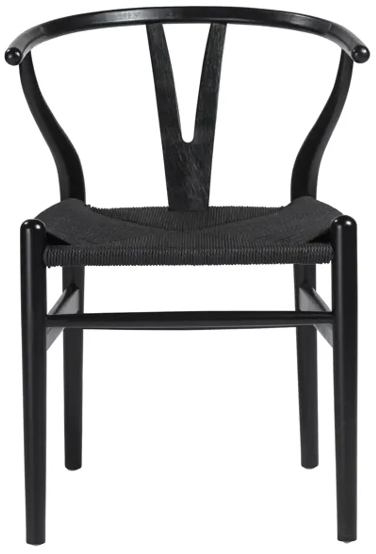 Evelina Side Chair with Black Stained Framed and Black Rush Seat - Set of 2