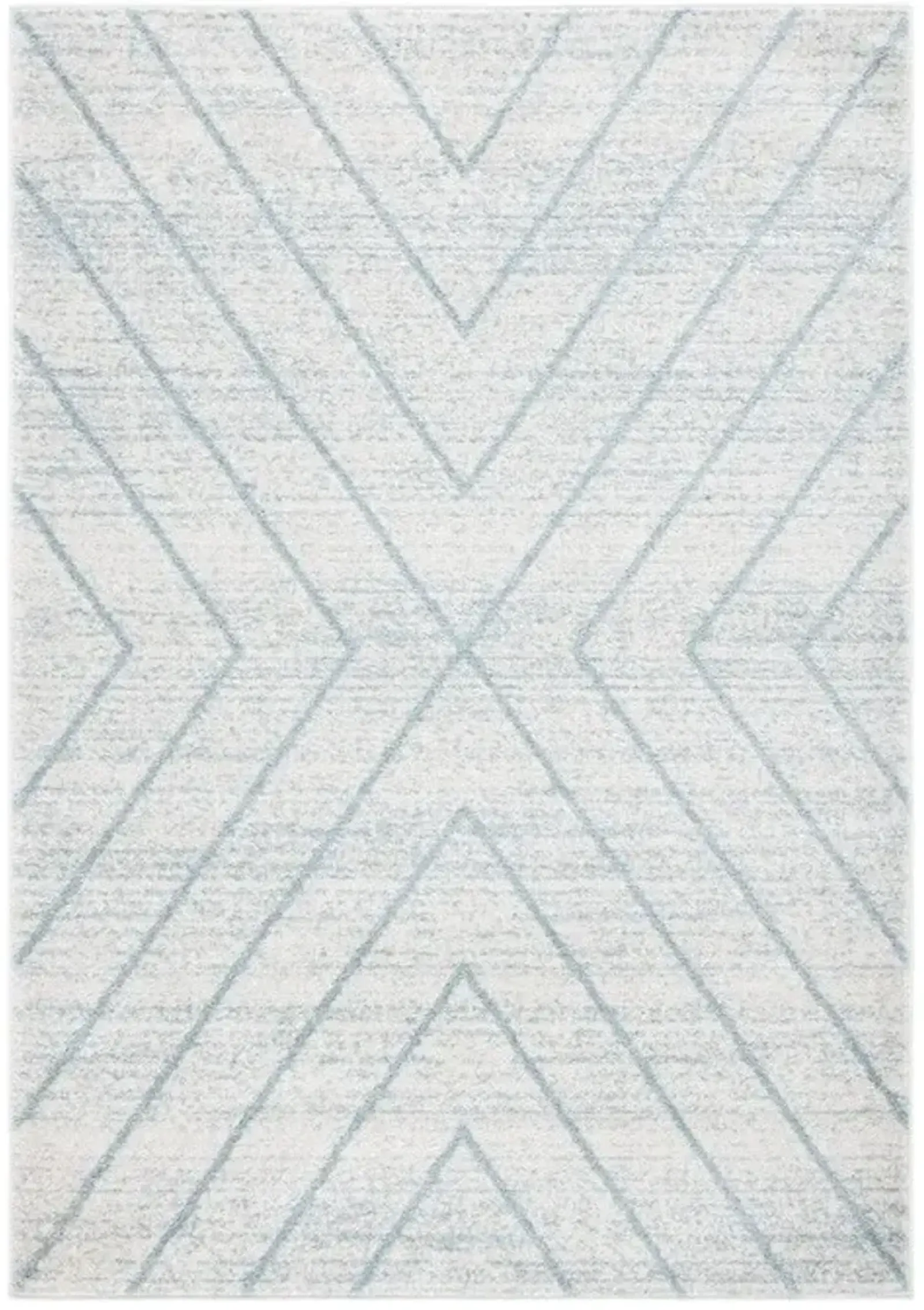 ADIRONDACK Contemporary Light Grey / Light Blue 4' X 6' Powerloomed Rug