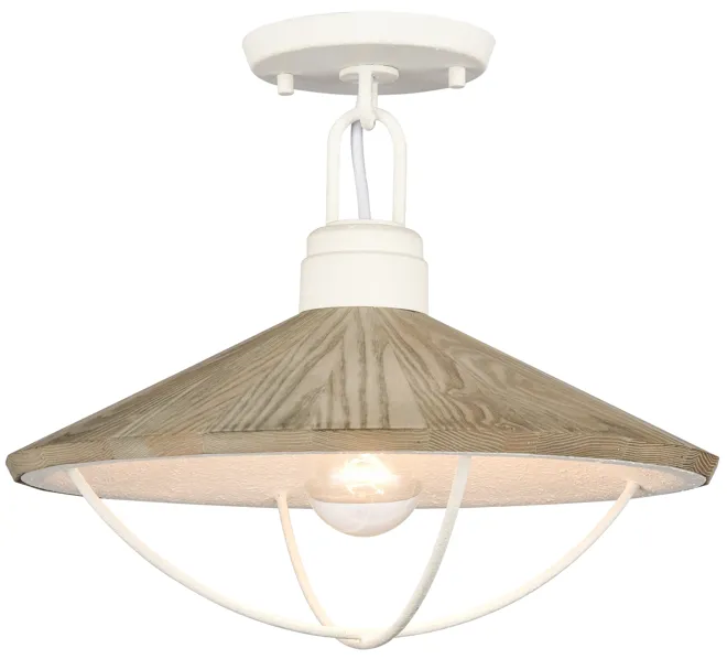 Cape May 14" Wide 1-Light Semi Flush Mount - White Coral