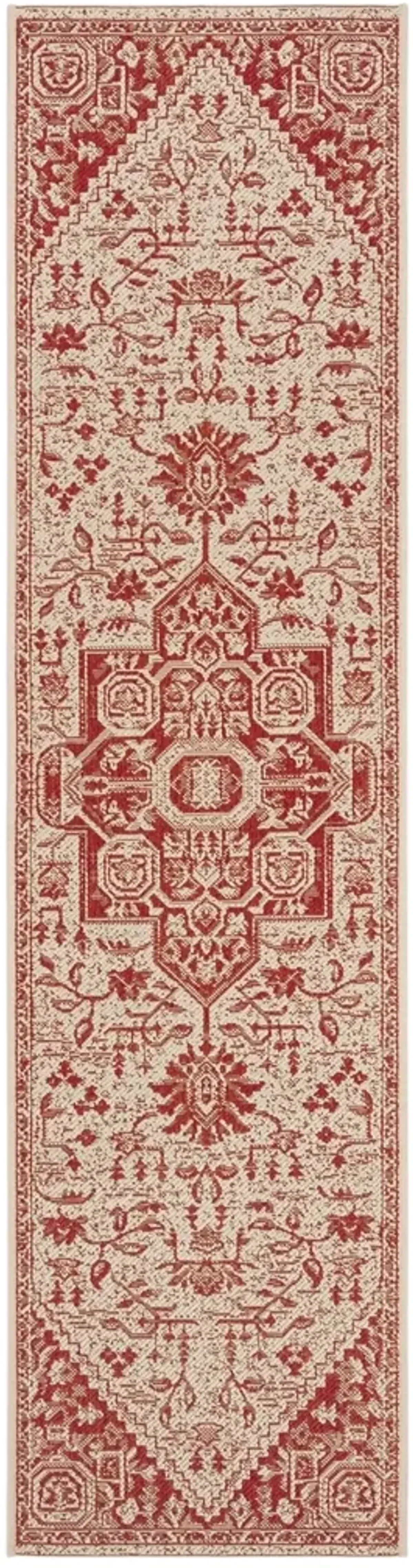 BEACH HOUSE 138 Red 2'-2' X 6' Runner Rug