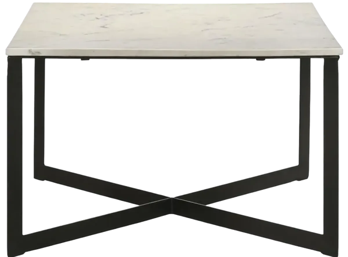 Tobin Square Marble Top Coffee Table White and Black