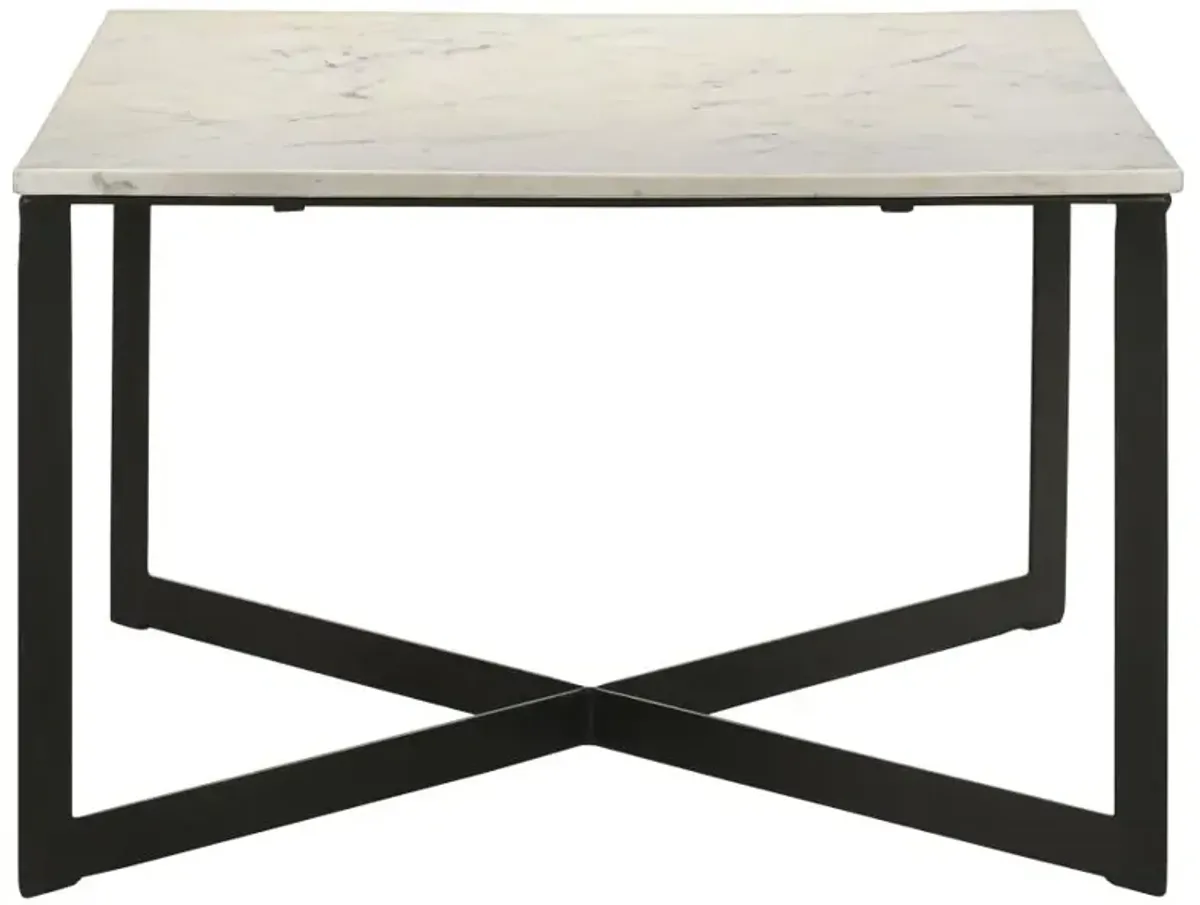 Tobin Square Marble Top Coffee Table White and Black