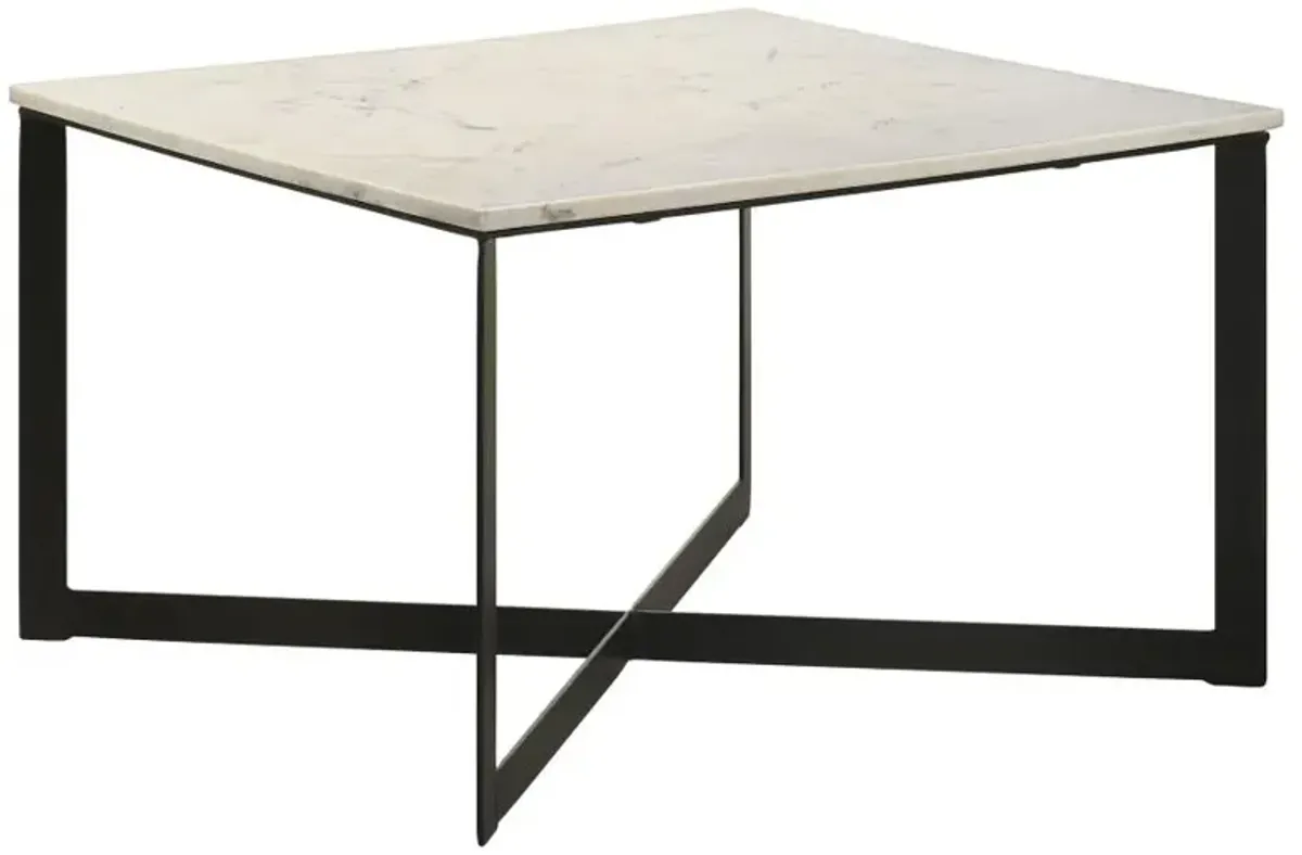 Tobin Square Marble Top Coffee Table White and Black