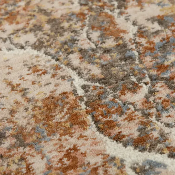 Logan Beige/Multi Abstract Recycled Polyester 2'6" x 8' Runner Rug