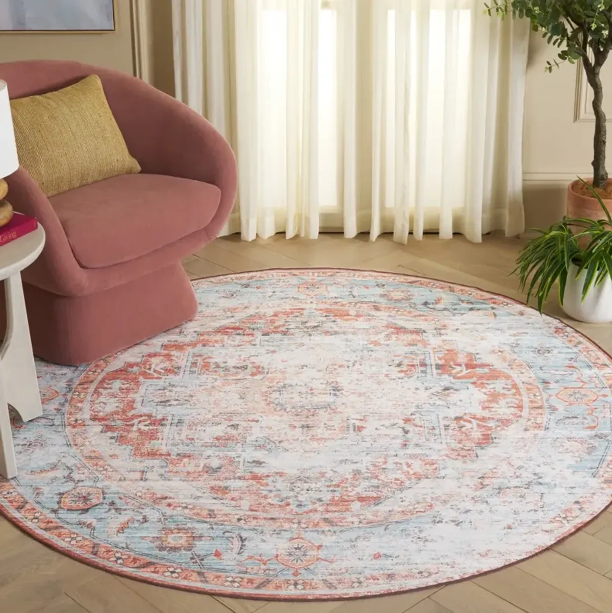 ARIZONA 928 TURQUOISE  6' x 6' Round Round Rug