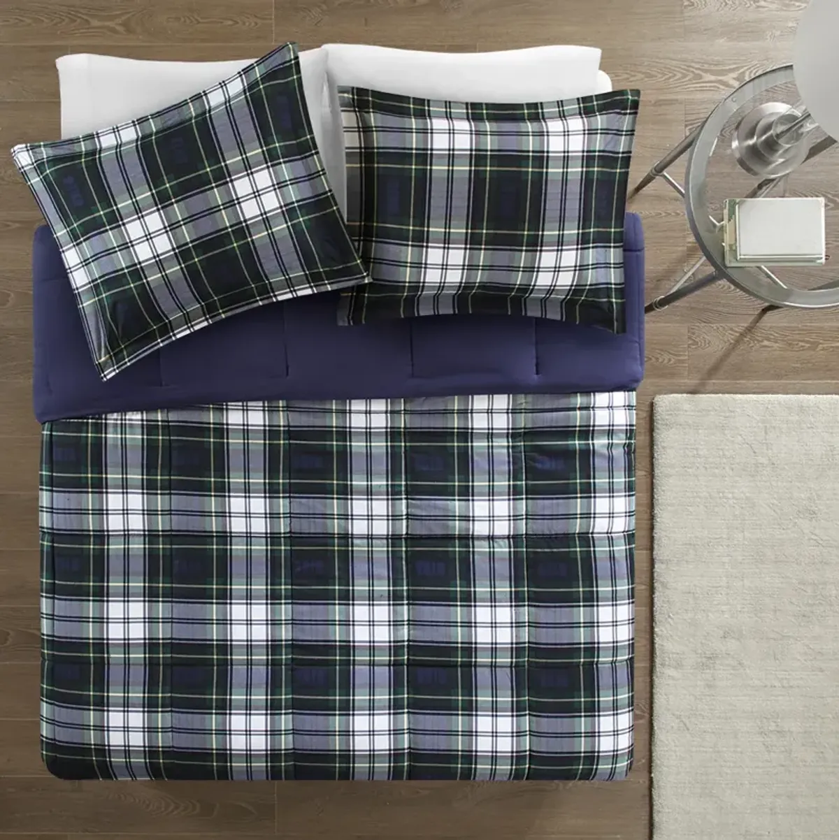 Madison Park Essentials Parkston Navy 3M Scotchgard Down Alternative All Season Comforter Set