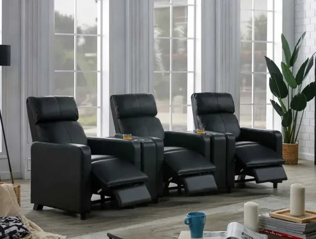 Toohey Upholstered Tufted Recliner Living Room Set Black