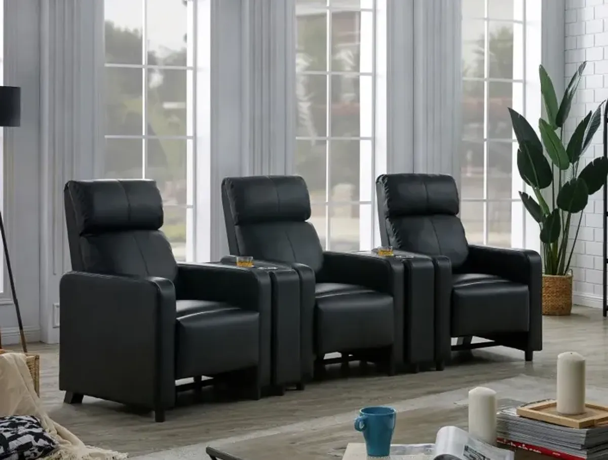 Toohey Upholstered Tufted Recliner Living Room Set Black