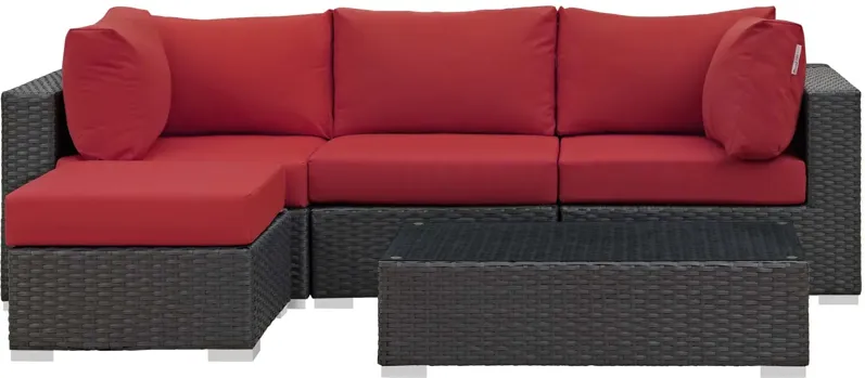 Sojourn 5 Piece Outdoor Patio Sunbrella® Sectional Set