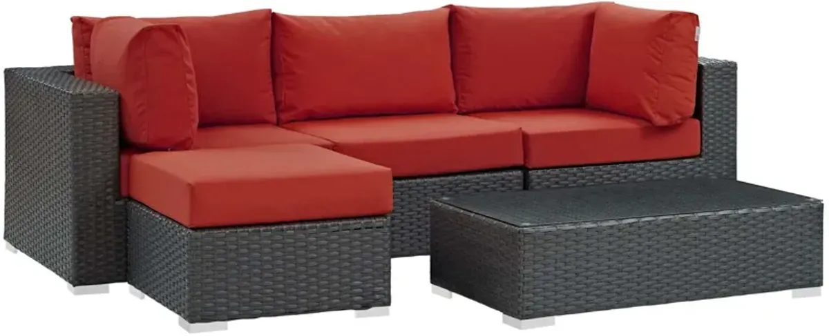 Sojourn 5 Piece Outdoor Patio Sunbrella® Sectional Set