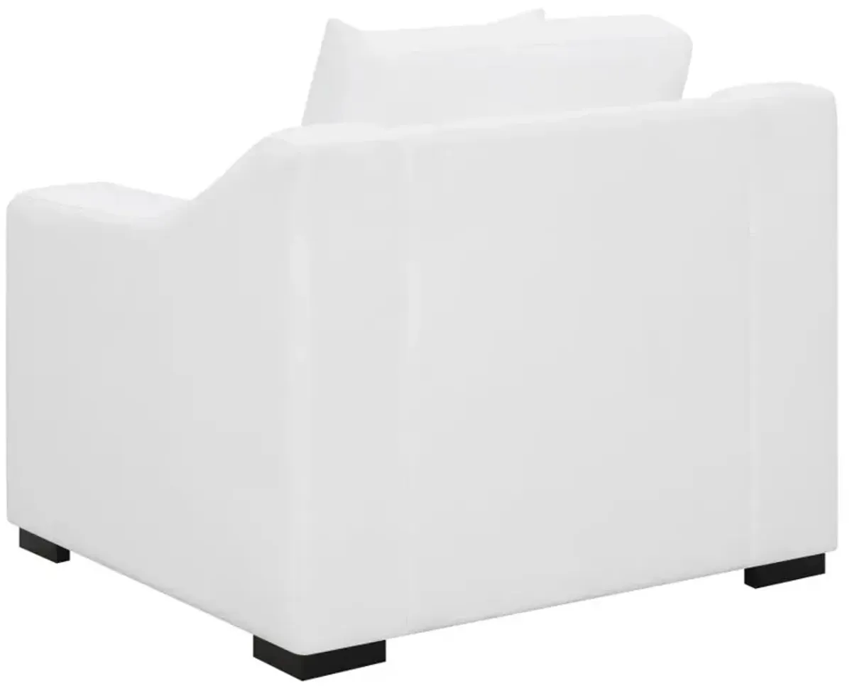 Ashlyn 3-piece Upholstered Sloped Arms Living Room Set White