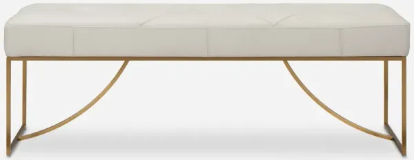 Swale Ivory Leather Bench