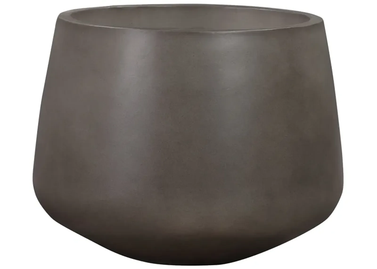 Amethyst Medium Round Lightweight Concrete Indoor or Outdoor Planter in Gray