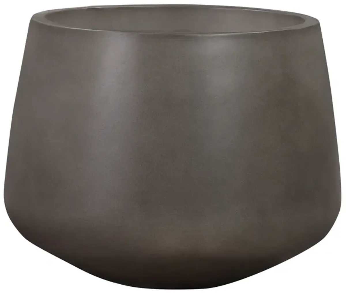 Amethyst Medium Round Lightweight Concrete Indoor or Outdoor Planter in Gray