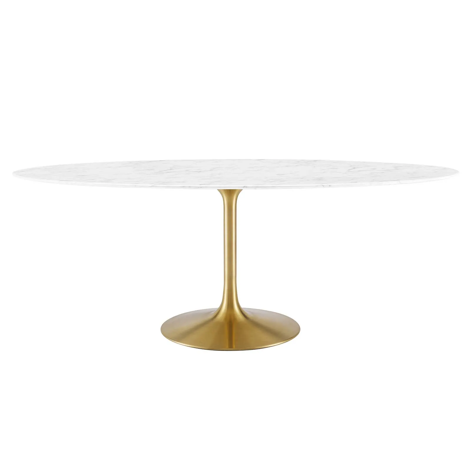 Lippa 78" Oval Artificial Marble Dining Table