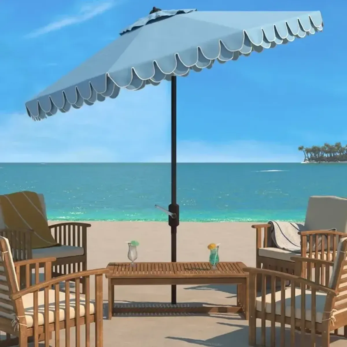 ELEGANT VALANCE 9FT AUTO TILT UMBRELLA