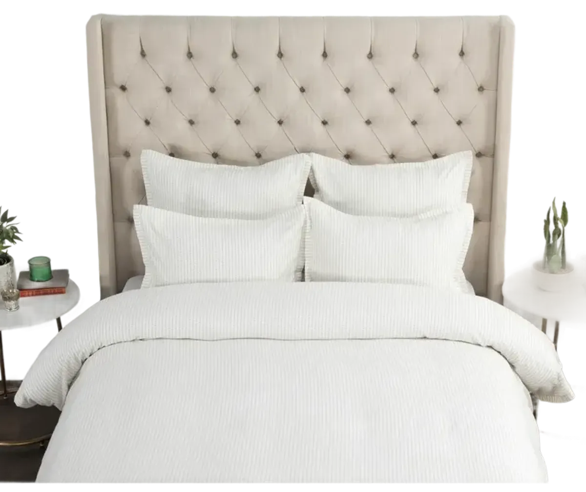 Karina Ivory Gray 3Pc Queen Duvet Set