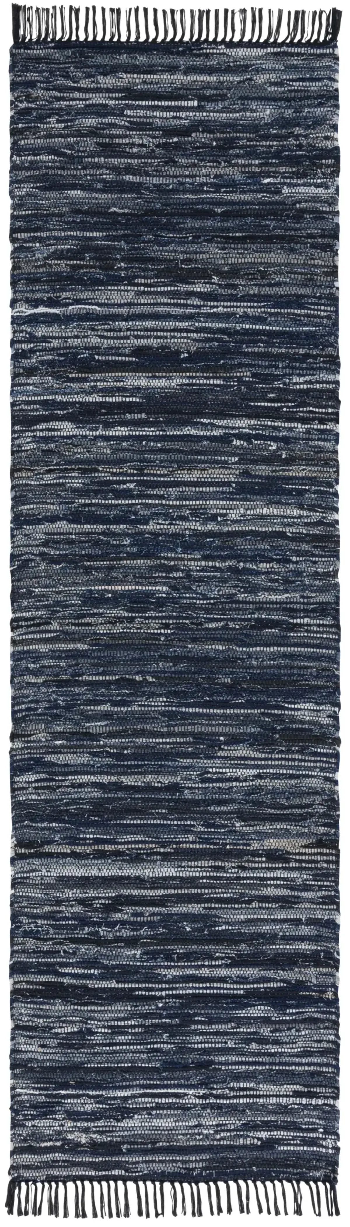 RAG RUG 301 NAVY  2'-3' x 8' Runner Rug