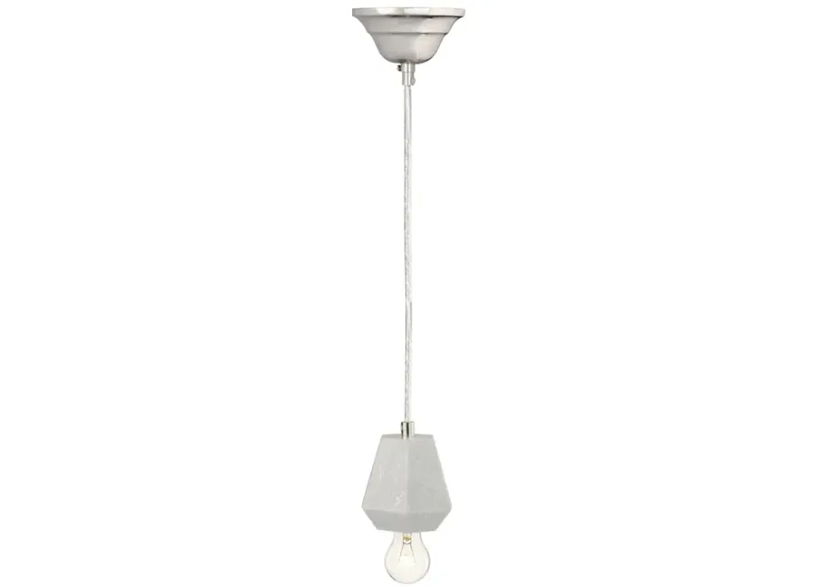 White Marble Hexagonal Hanging Lamp