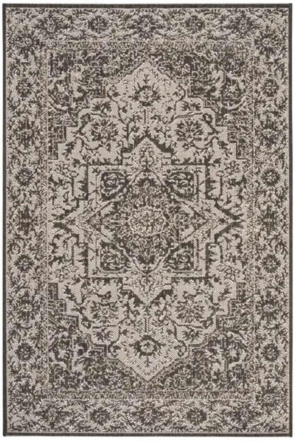 LINDEN 139 Collection LND139A-5 Light Grey / Charcoal 5'-3" X 7'-6"