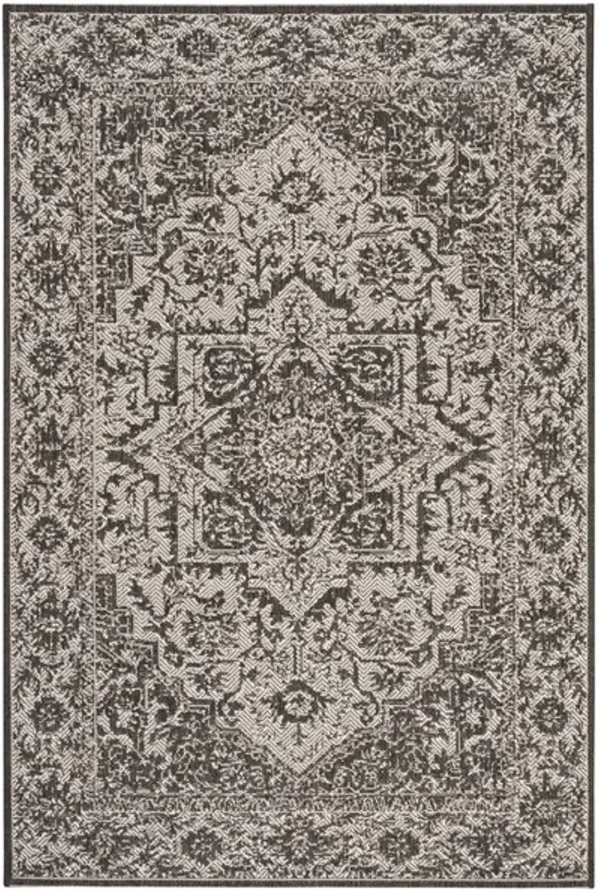 LINDEN 139 Collection LND139A-5 Light Grey / Charcoal 5'-3" X 7'-6"