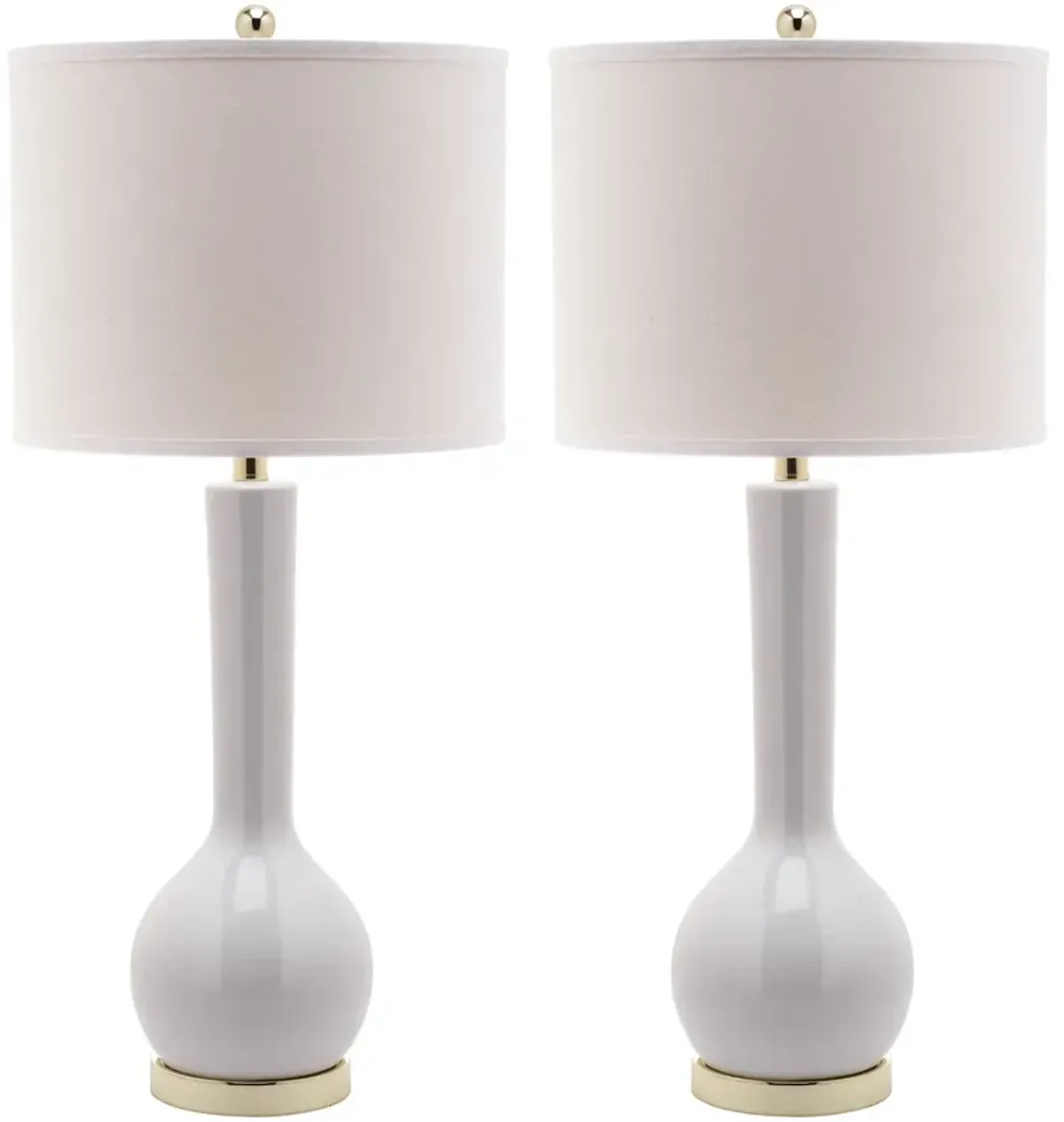 Mae 30.5-Inch H Long Neck Ceramic Table Lamp - Set of 2