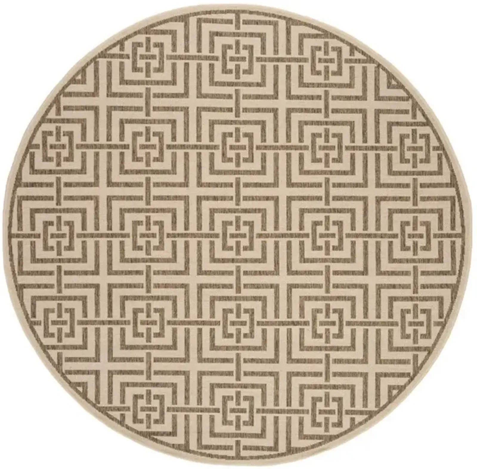 LINDEN 128 Collection LND128C-6R Cream / Beige 6'-7" X 6'-7" Round