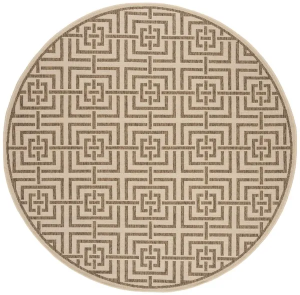 LINDEN 128 Collection LND128C-6R Cream / Beige 6'-7" X 6'-7" Round