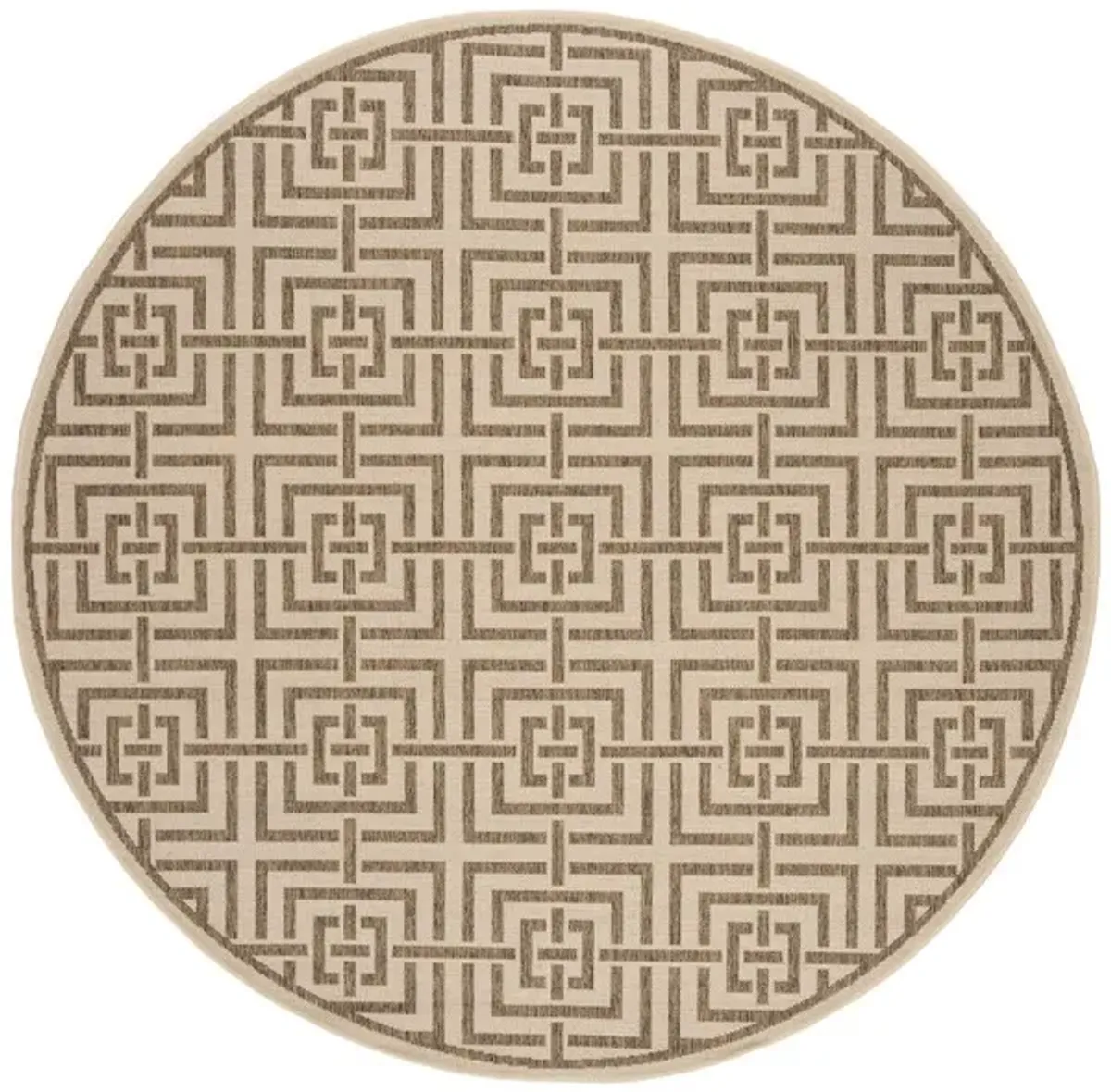 LINDEN 128 Collection LND128C-6R Cream / Beige 6'-7" X 6'-7" Round