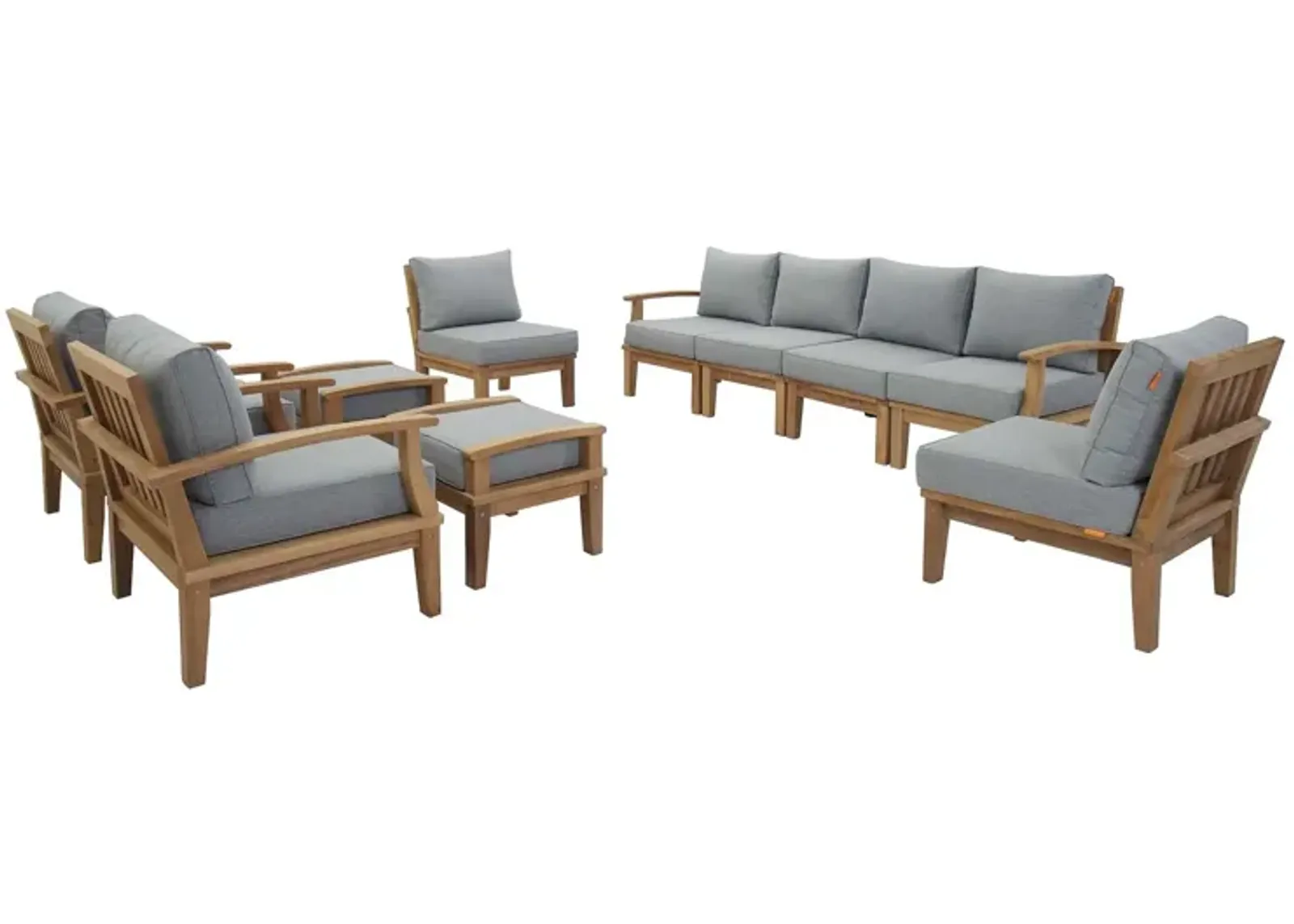 Marina 10 Piece Outdoor Patio Teak Set