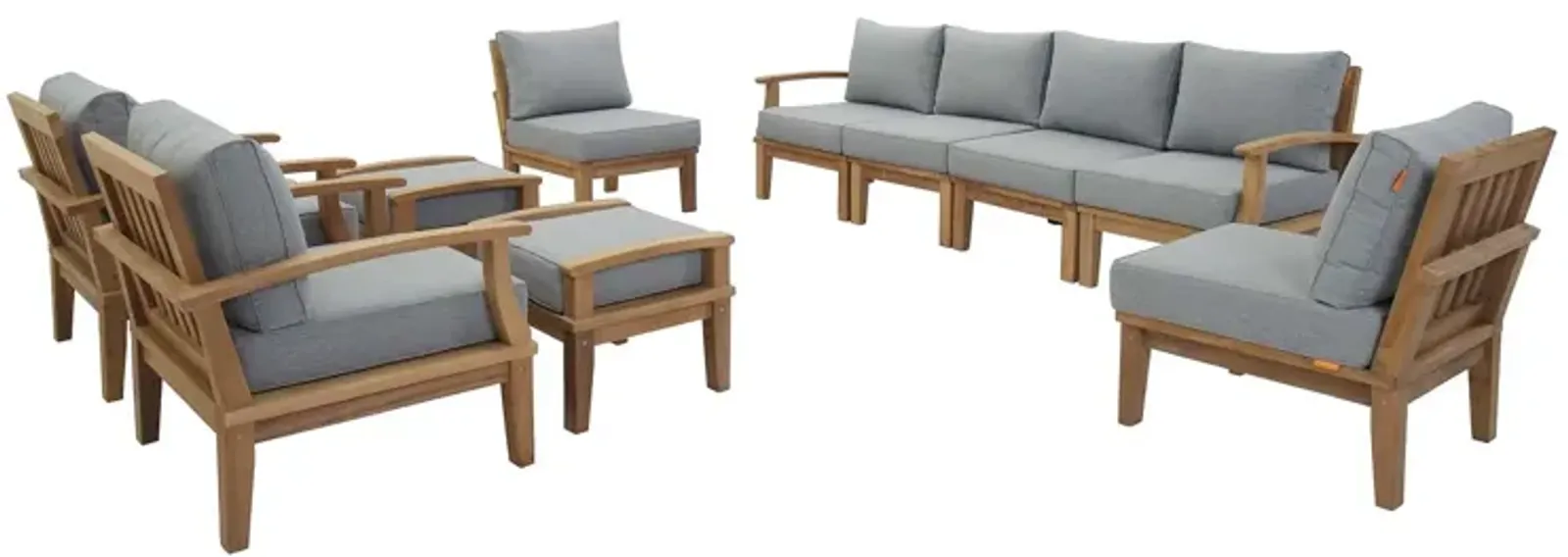 Marina 10 Piece Outdoor Patio Teak Set