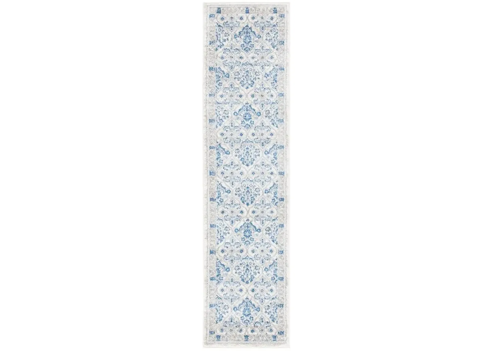 Brentwood 870 Ivory / Blue 2' X 8' Runner Powerloomed Rug