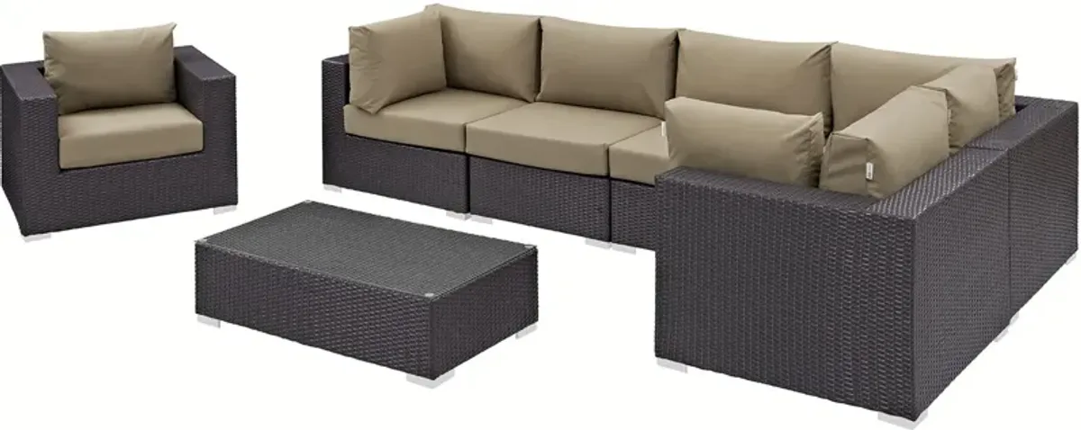 Convene 7 Piece Outdoor Patio Sectional Set