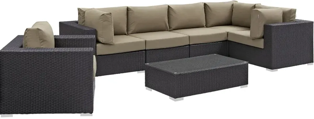 Convene 7 Piece Outdoor Patio Sectional Set