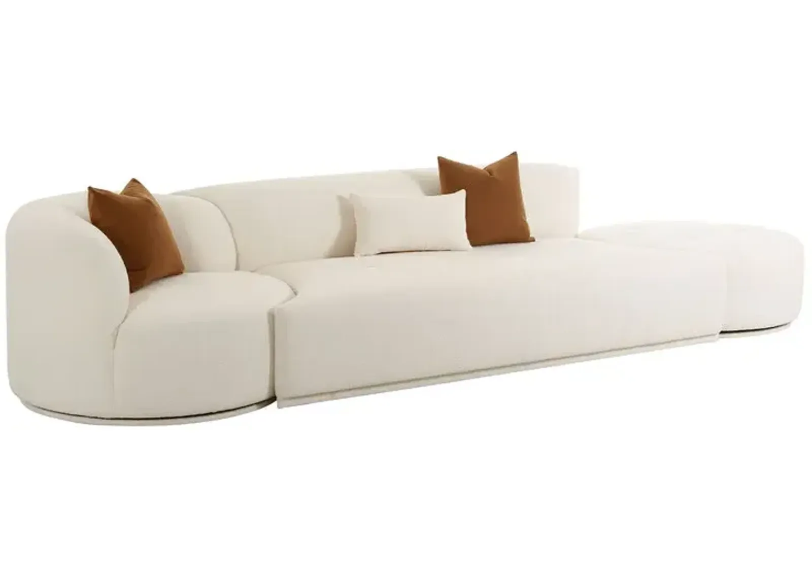 Fickle Cream Boucle 3-Piece Chaise Modular Sofa